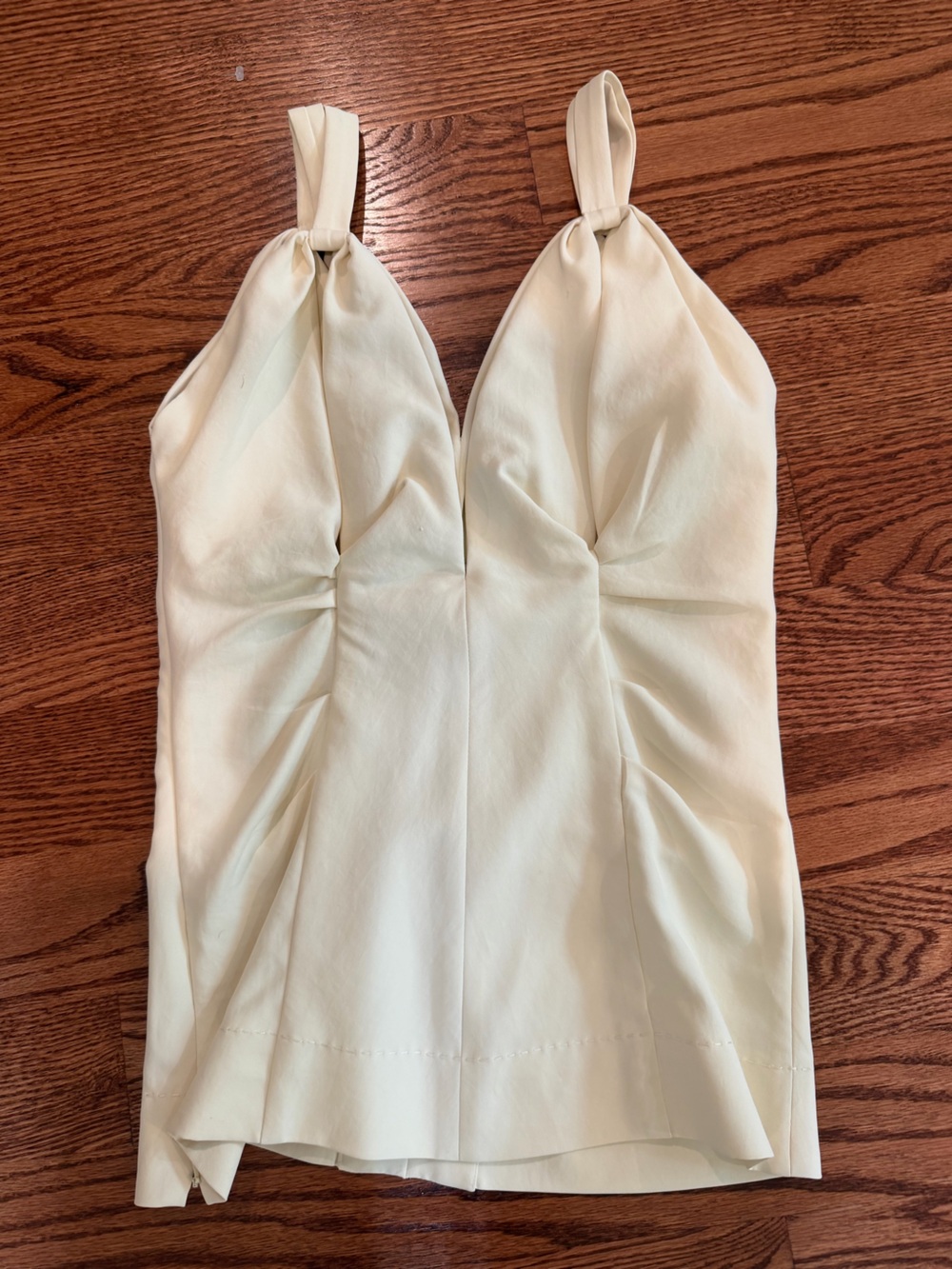 Carven Cream Lace-Up Satin Tank Top - Picture 5 of 5
